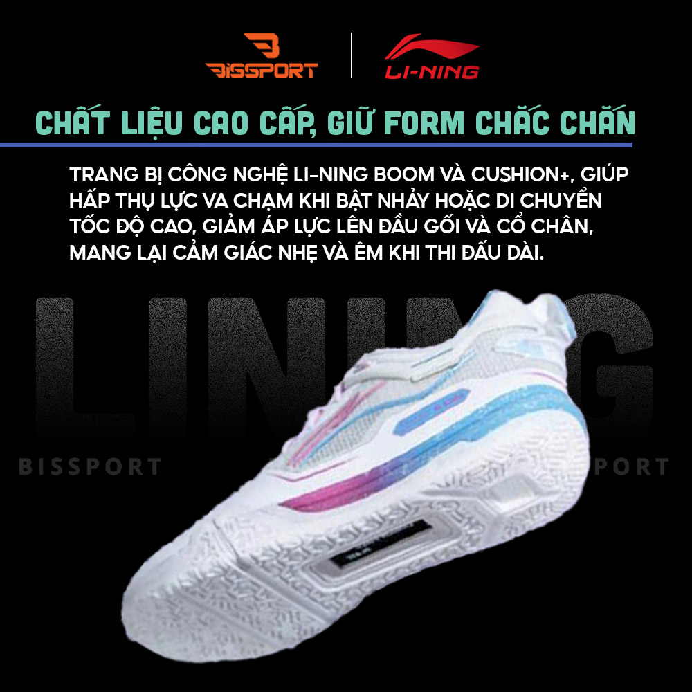 Giày Cầu Lông Lining Saga 3 Pro AYAV001-3 Đen Chính Hãng - Thông Thoáng - Bền - Giảm Chấn - Mềm - Chống Chấn